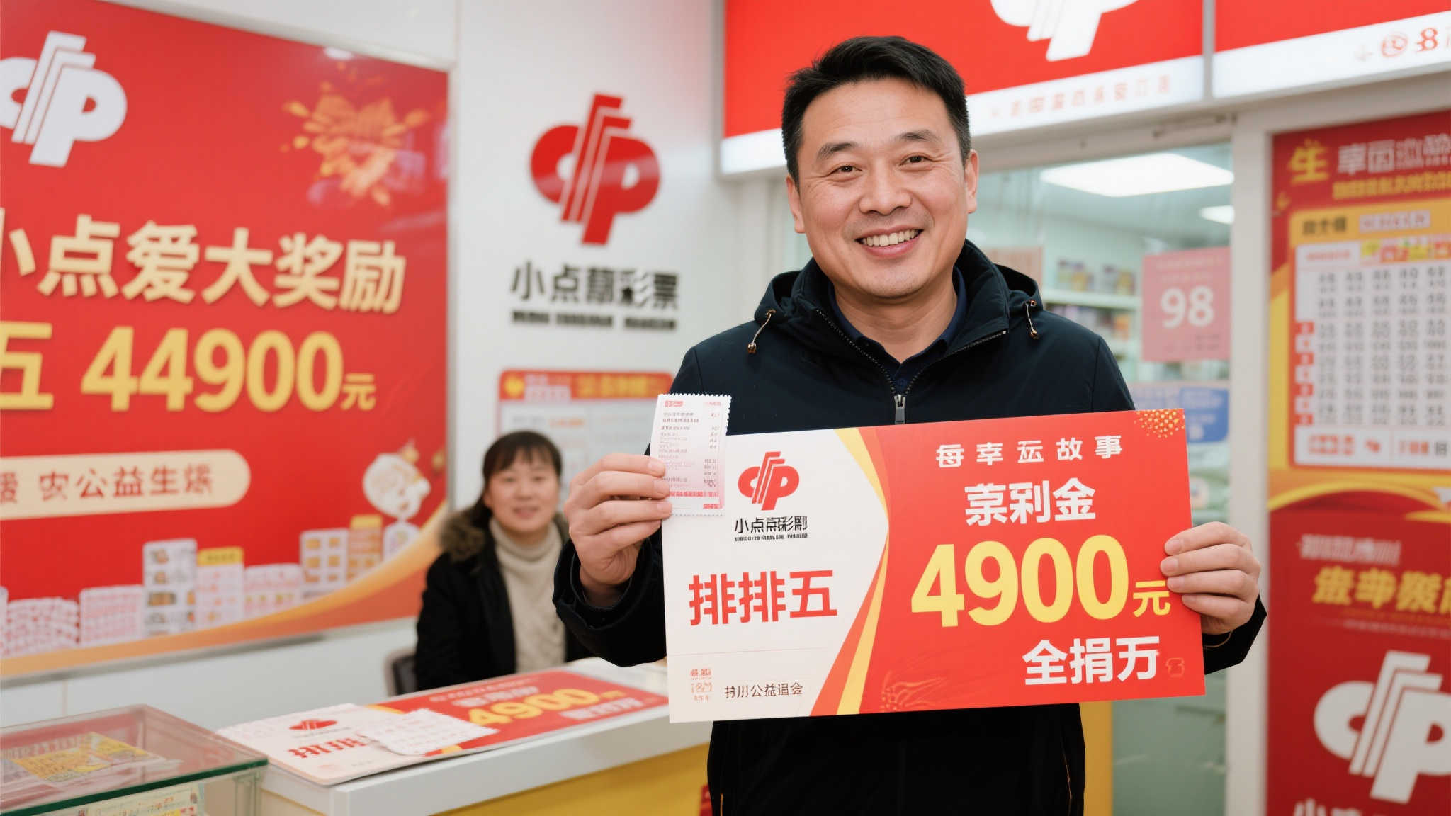男子花98元喜中排列五490万 兑奖时慷慨捐款1万